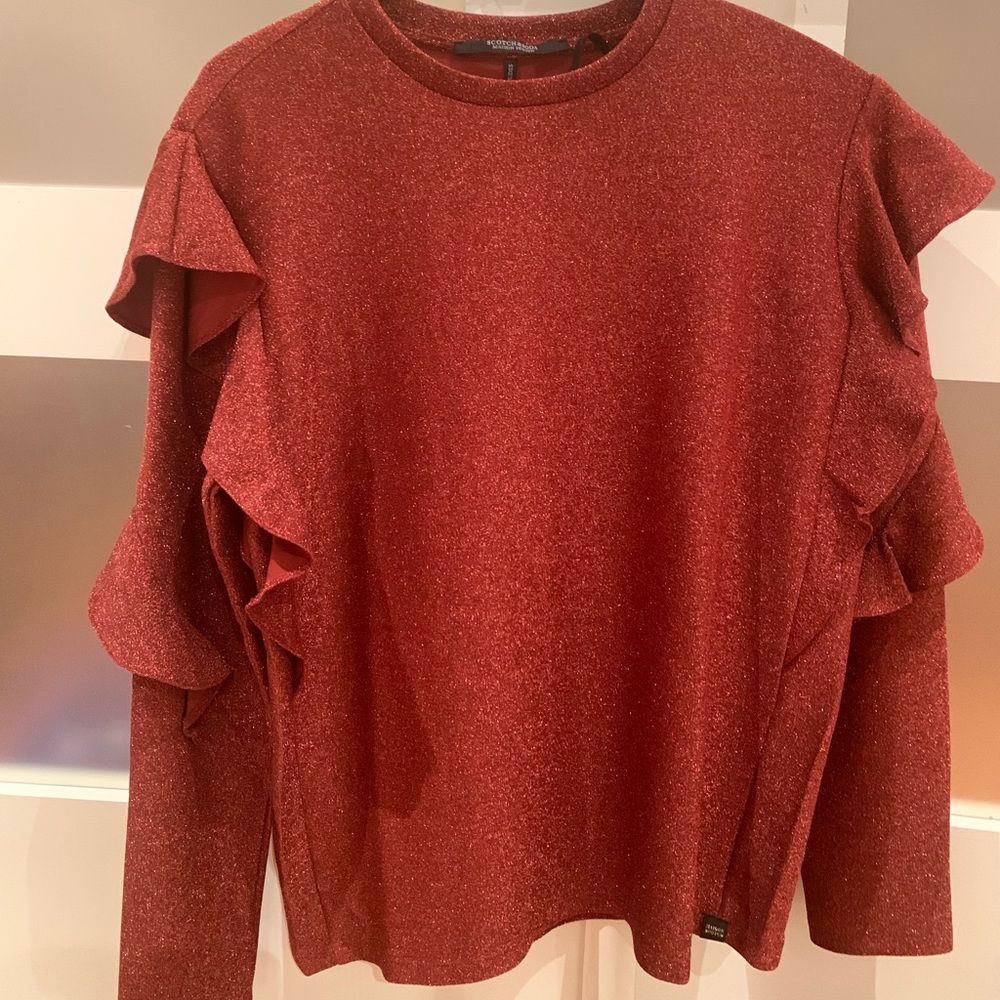 Brand new festive scotch and soda shirt. Size XS but more like a Small.